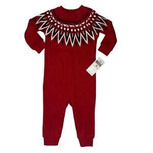 Red Patterned Kids One Piece